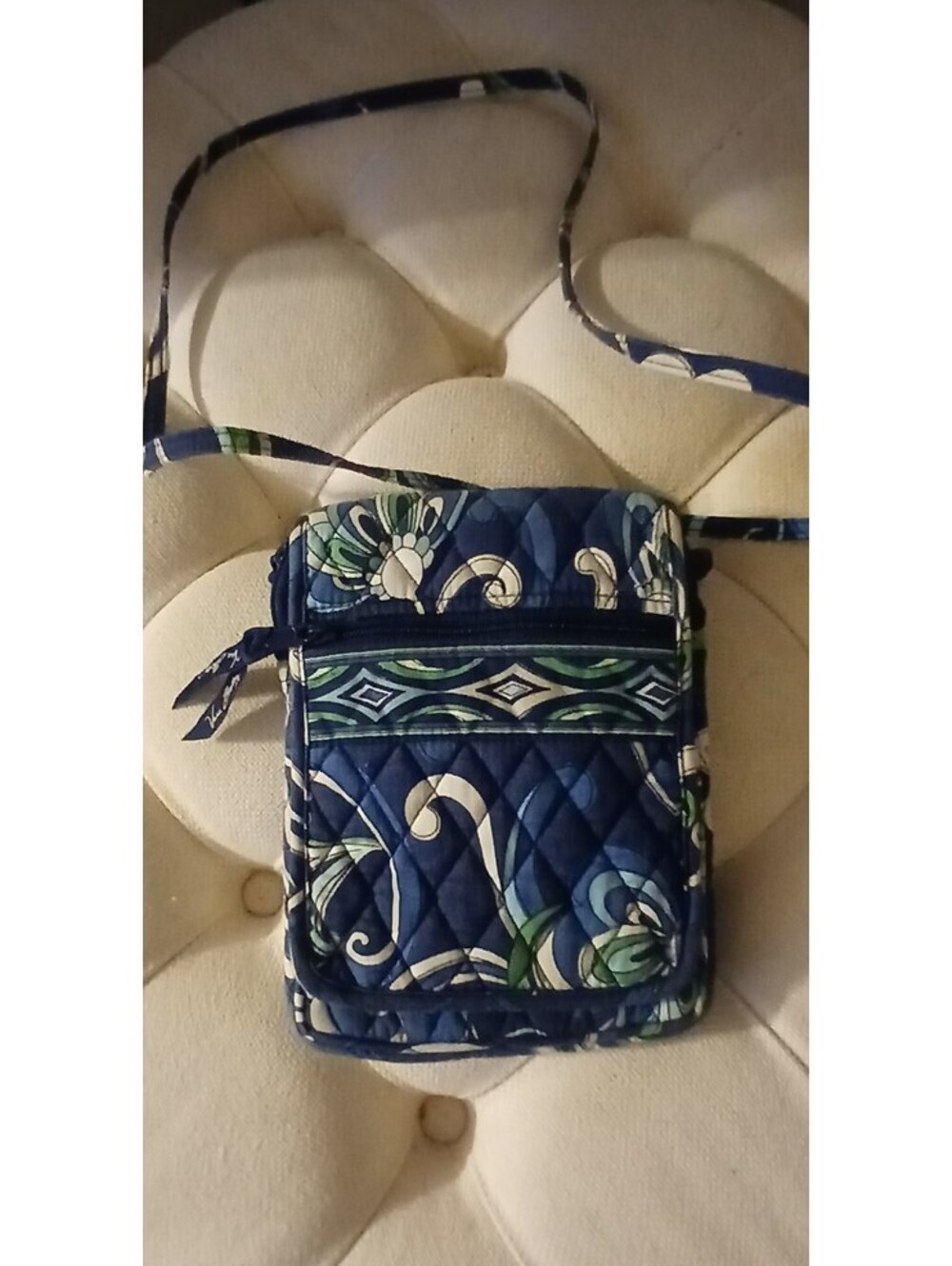 Vera Bradley Quilted Blue Floral Crossbody Bag
